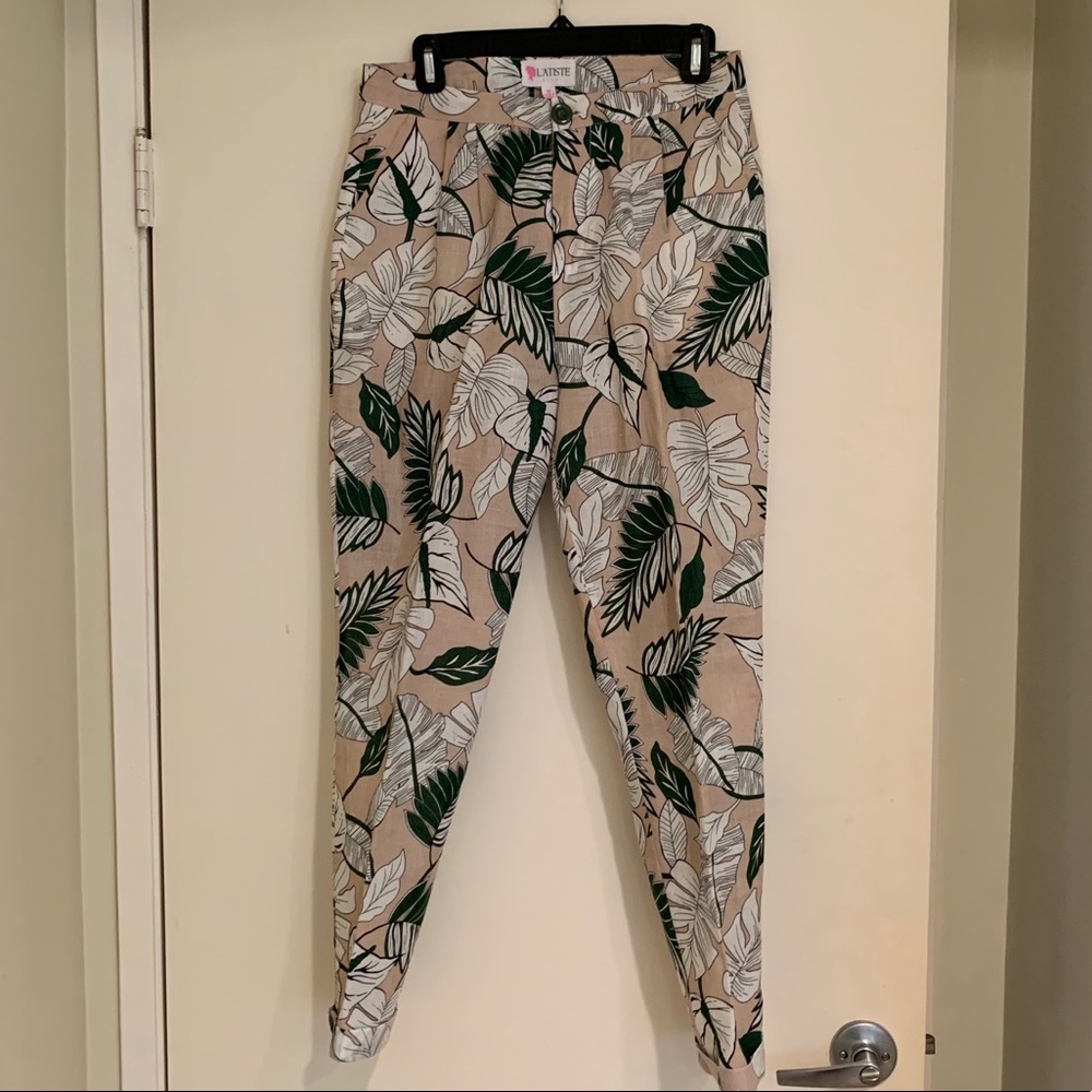 ASOS L’ATISTE tropical pattern linen pants